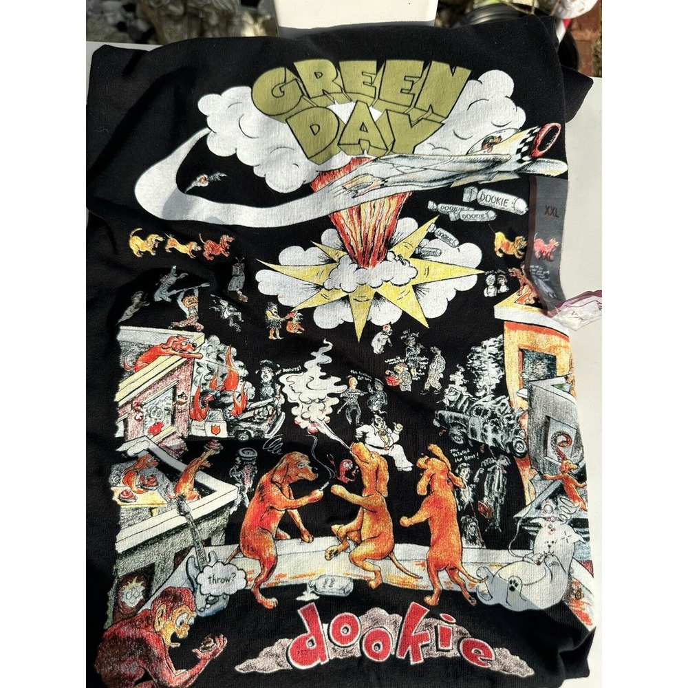 Green Day Dookie Album Cover Graphic T-Shirt Mens XXL Black 90s Punk Rock Band